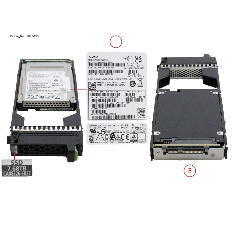 38065135 - DX.AF FIPS SSD SAS 2.5  7.68TB 12G