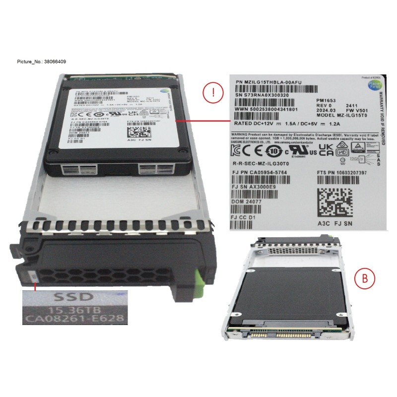 38066409 - DX.AF SSD SAS 2.5  15.36TB 12G