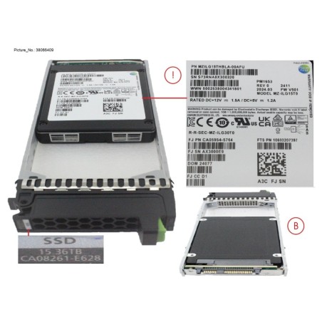 38066409 - DX.AF SSD SAS 2.5  15.36TB 12G