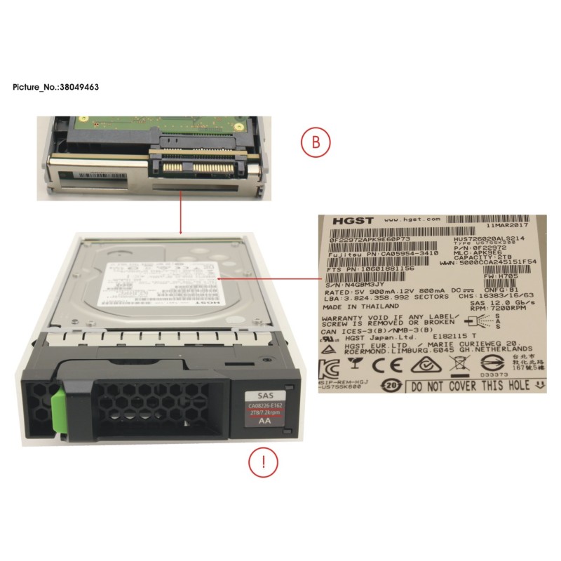 38049463 - DX S4 HD DRIVE 3.5   2TB 7.2K