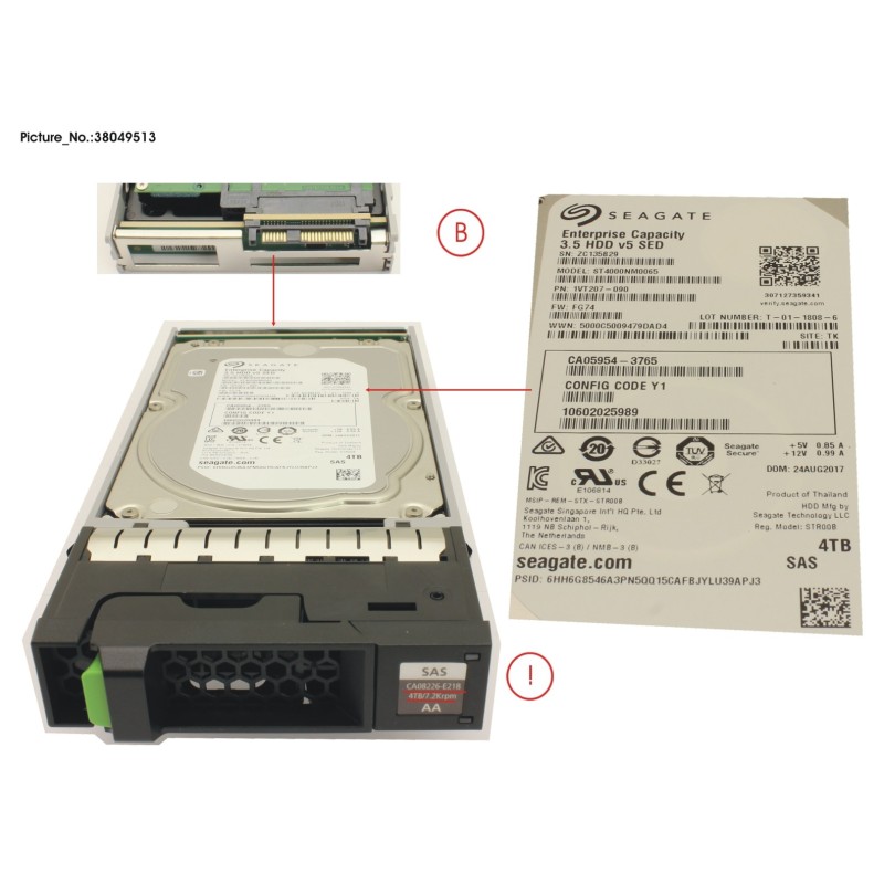 38049513 - DX S4 SED DRIVE 3.5  4TB 7.2K