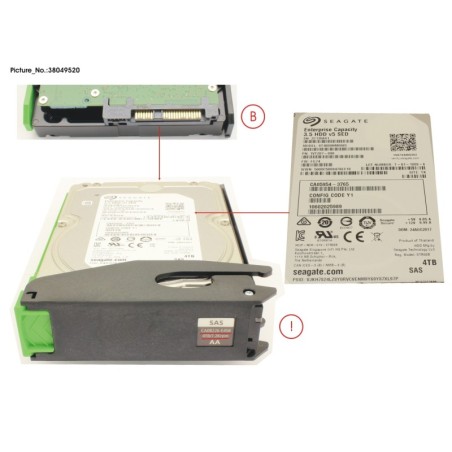 38049520 - X S4 HDDE SED DRIVE 3.5  4TB 7.2K