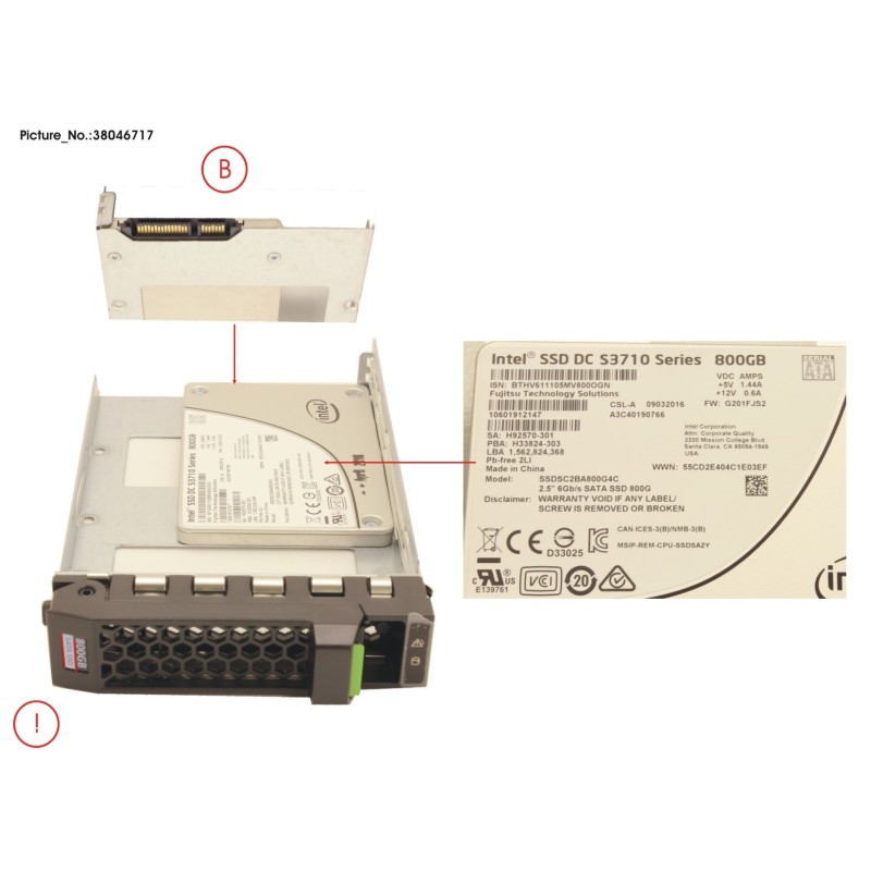38046717 - SSD SATA 6G 800GB WRITE-INT. 3.5  H-P EP