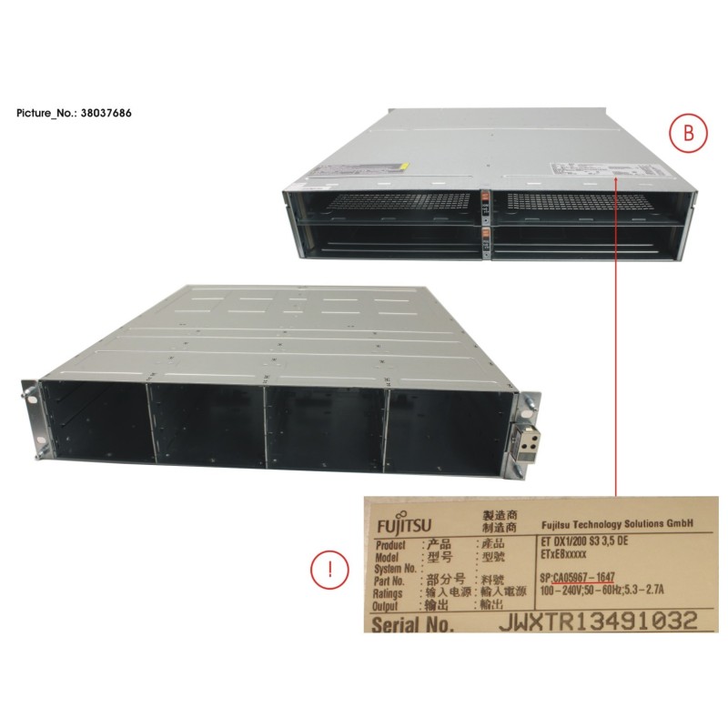 38037686 - DX S3 DISK ENCLOSURE 3.5  WO PSU.IOM