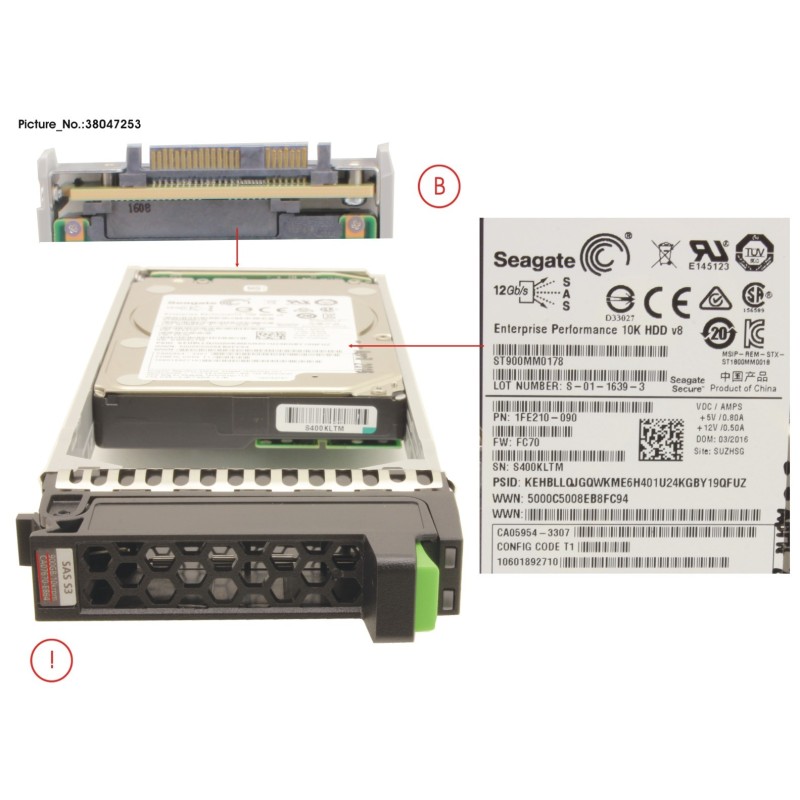 38047253 - DX S3 SED DRIVE 2.5   900GB 10KRPM