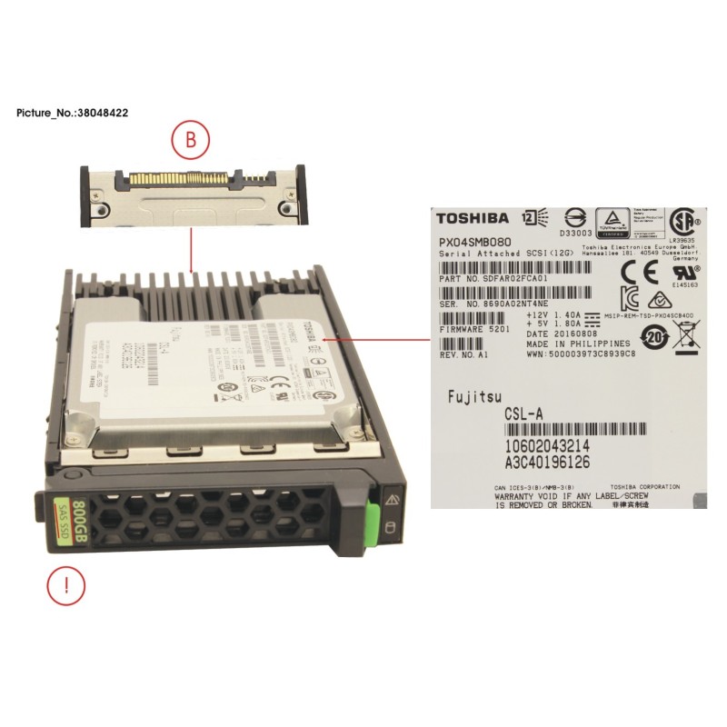 38048422 - SSD SAS 12G 800GB WRITE-INT. 2.5  H-P EP