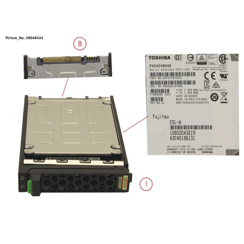 38048434 - SSD SAS 12G 480GB MIXED-USE 2.5  H-P EP