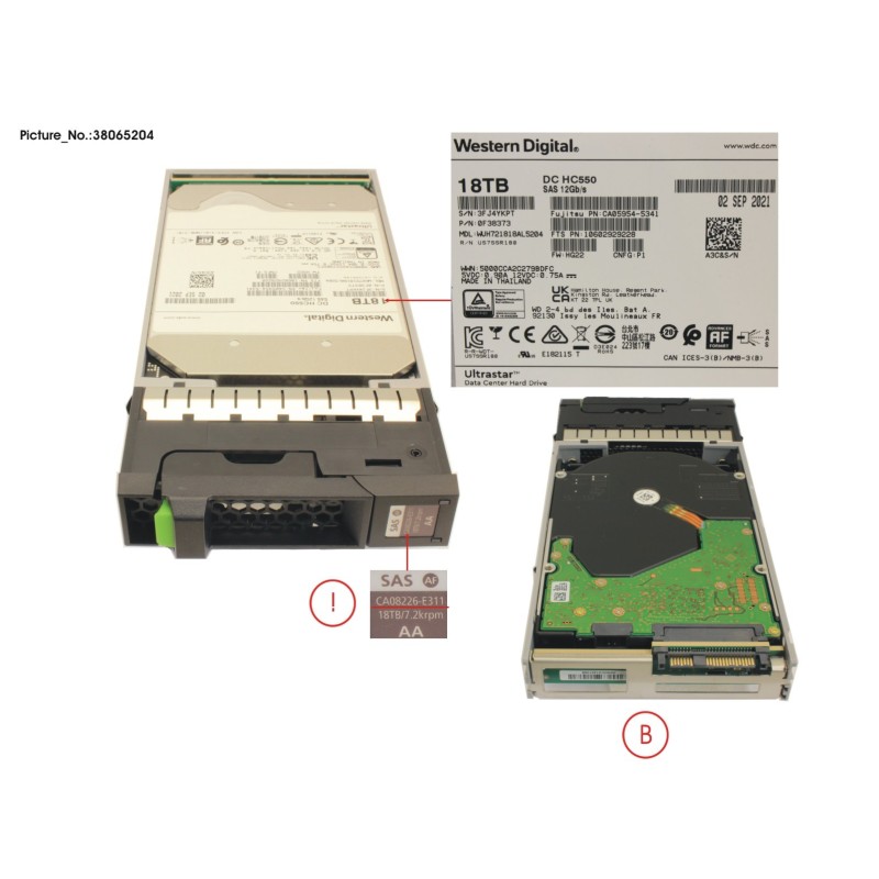 38065204 - DX HD DRIVE 3.5  18TB 7.2K