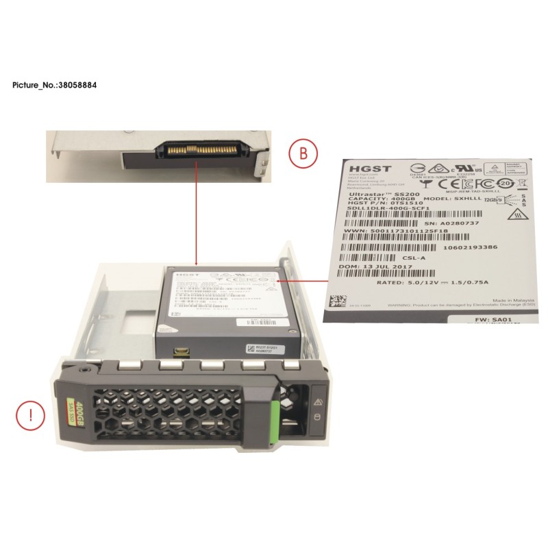 38058884 - SSD SAS 12G 400GB MIXED-USE 3.5  H-P EP