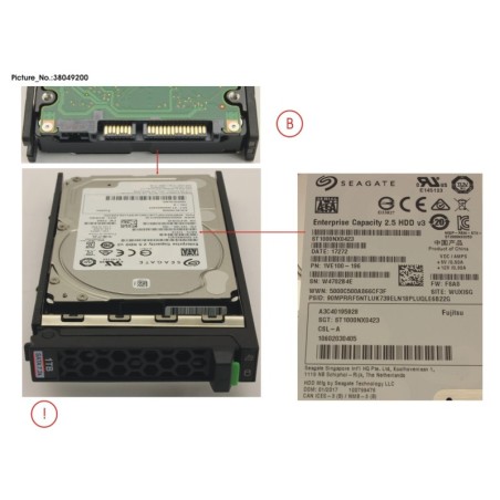 38049200 - HD SATA 6G 1TB 7.2K 512N HOT PL 2.5  BC